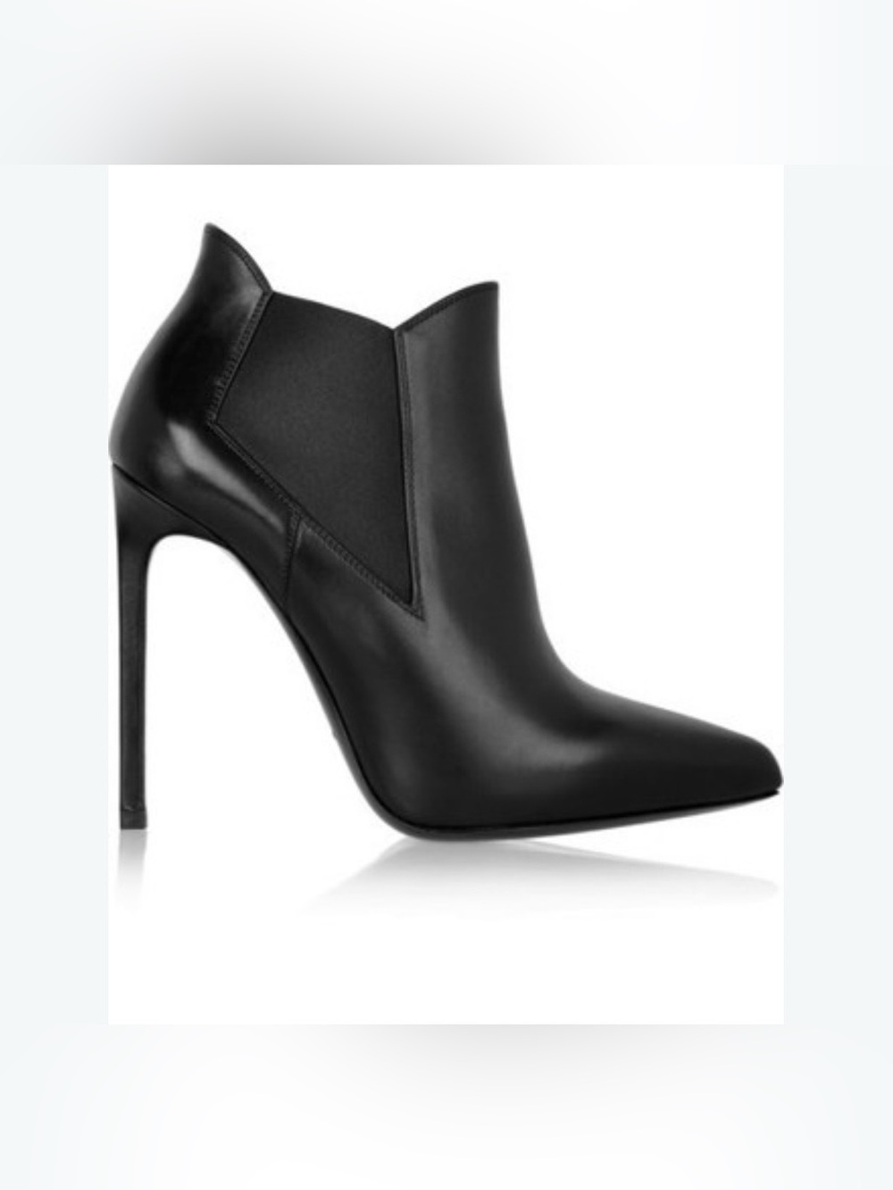 Saint Laurent Ashley 90 Leather Ankle Booties Black Pointed Toe Heeled bootie 39